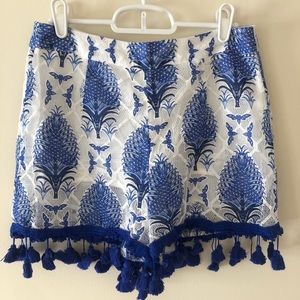 High waist tassel shorts